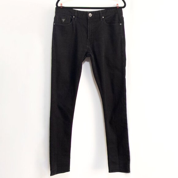GUESS Black Jeans Size 34 x 34 Slim Tapered Denim Women's Casual Neutral Classic - Picture 1 of 9